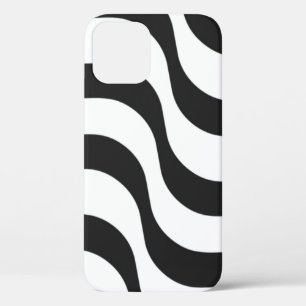 black + white zebra stripe pattern modern iPhone 12 case