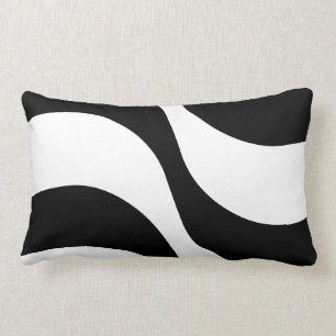 black + white zebra stripe pattern modern pillow