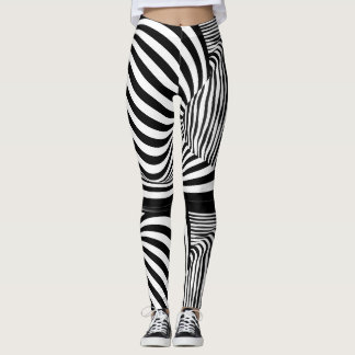 Black & White Zebra Striped Illusion Leggings