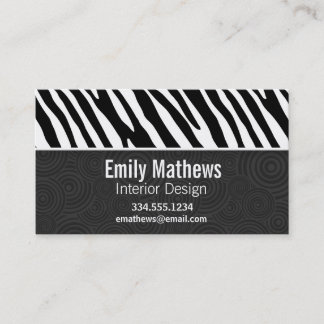 Black & White Zebra Stripes Business Card