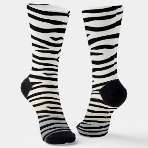 Black & White Zebra Stripes Fun Exotic Animal Legs Socks