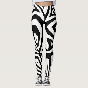 Black & White Zebra Stripes Womens Leggings