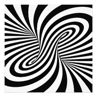 BLACK WHITE ZEBRA SWIRLS PATTERNS OPTICAL ILLUSION PHOTO PRINT