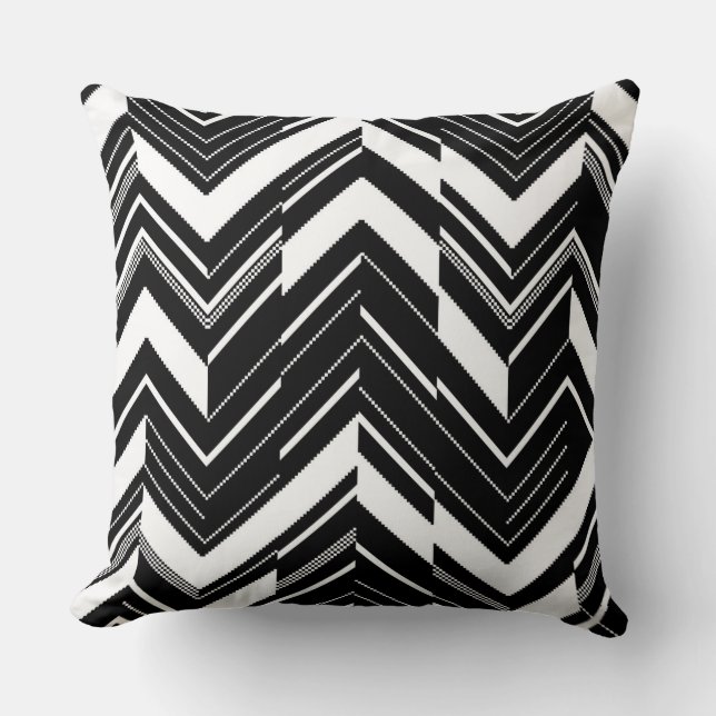 Black/ White Zig Zag Pillow (Front)