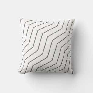 Black White Zigzag Pattern Lumbar Pillow