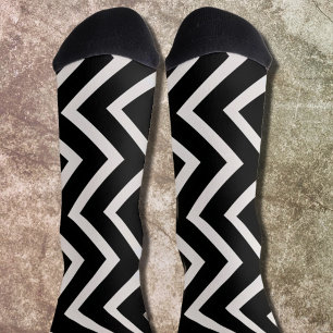 black&white zigzag pattern socks
