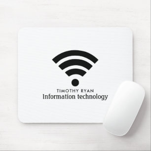 Black Wi-Fi Logo, Information Technology, Computer Mouse Pad