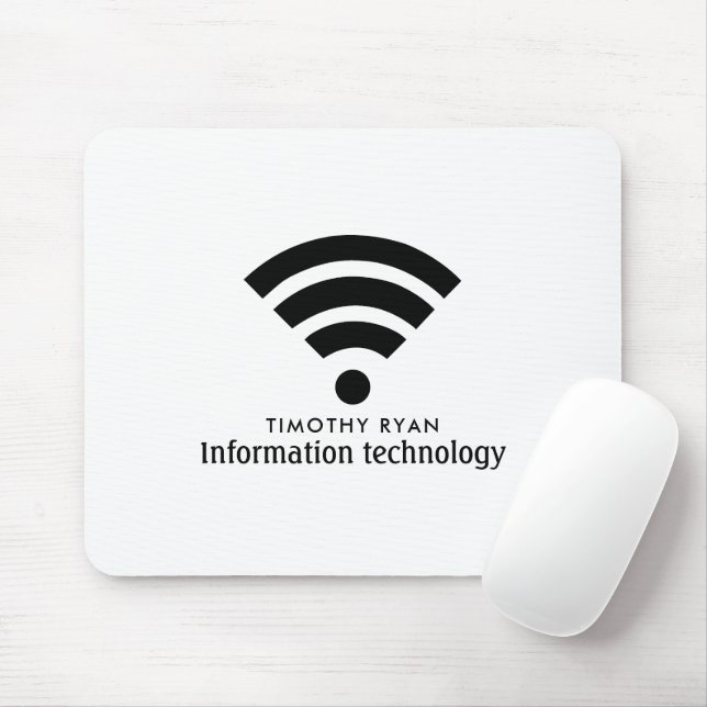 Black Wi-Fi Logo, Information Technology, Computer Mouse Pad (With Mouse)