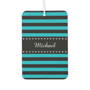Black wide Stripes + your backgr. & ideas Car Air Freshener