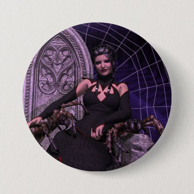 Black Widow 3 Inch Round Button (Front)
