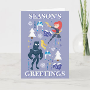 Black Widow & Black Panther Winter Graphic Card