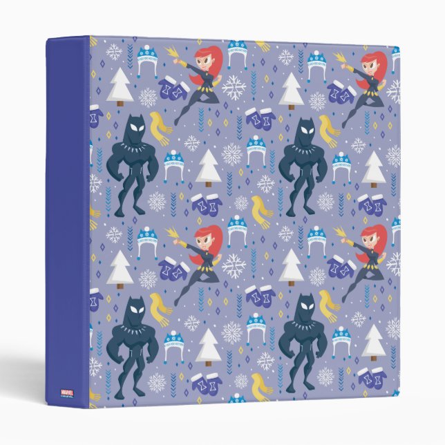 Black Widow & Black Panther Winter Pattern Binder (Front/Spine)