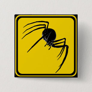 Black Widow Crossing! 2 Inch Square Button