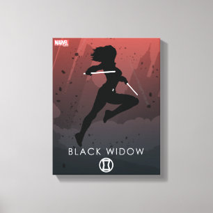 Black Widow Heroic Silhouette Canvas Print