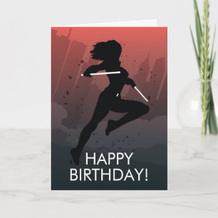 Black Widow Heroic Silhouette Card