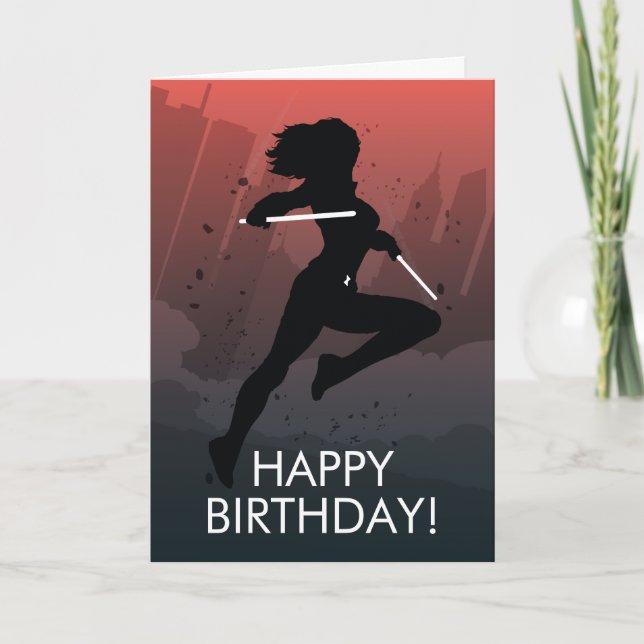 Black Widow Heroic Silhouette Card (Front)