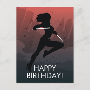 Black Widow Heroic Silhouette Postcard