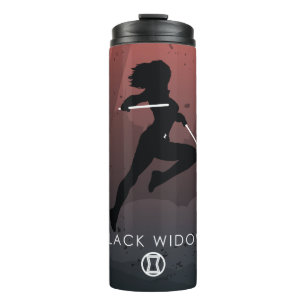 Black Widow Heroic Silhouette Thermal Tumbler