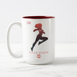 Black Widow Heroic Silhouette Two-Tone Coffee Mug