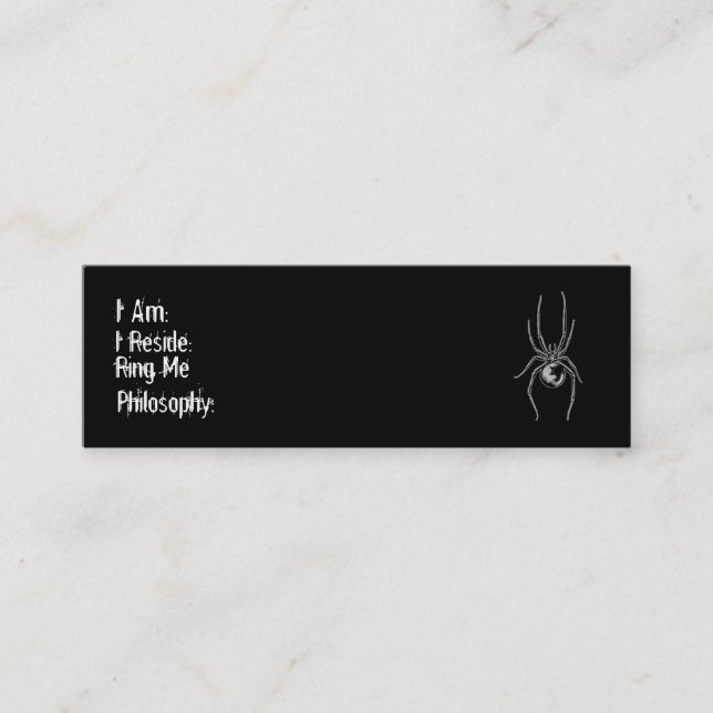 Black Widow Profile/Business Card (Front)