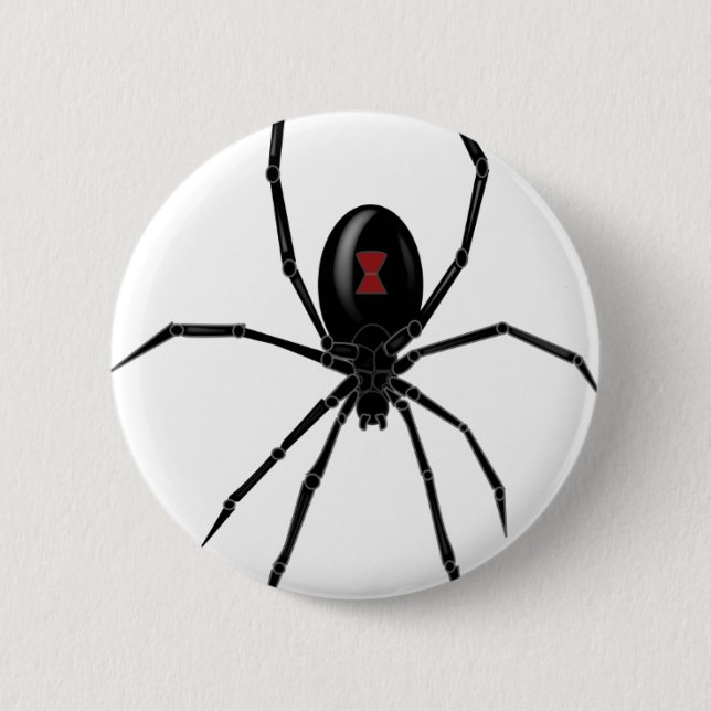 Black WIdow Spider 2 Inch Round Button (Front)