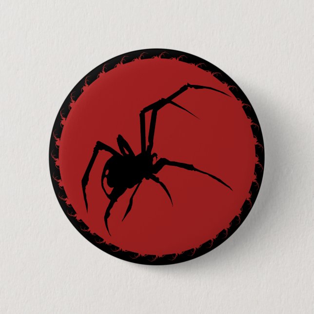 Black Widow Spider 2 Inch Round Button (Front)