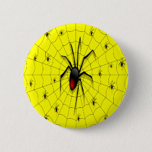 Black Widow Spider and Babies - 2 Inch Round Button