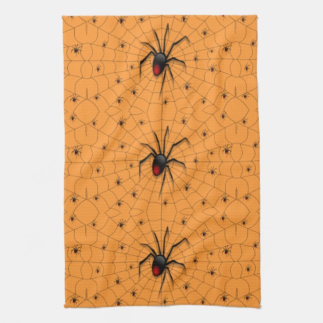 Black Widow Spider and Babies - Kitchen Towel (Vertical)