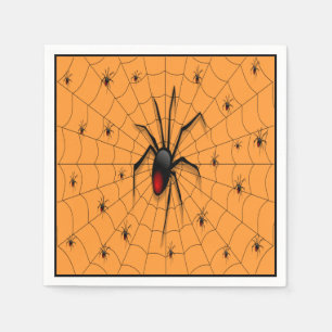 Black Widow Spider and Babies - Napkin