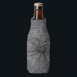 Black Widow Spider And Spiderweb Drawing Art<br><div class="desc">Bottle Cooler Koozie Sleeve printed with Black Widow Spider And Spiderweb Drawing Art original hand drawn graphic design artwork illustration by TheFabricSeal print on demand shop at Zazzle.com #ZazzleMade ©️Original. https://www.zazzle.com/store/thefabricseal Celebrate Halloween and Goth any time of the year with our cool looking black coloured with red marking widow species...</div>