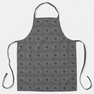 Black Widow Spider And Spiderweb Drawing Art Apron