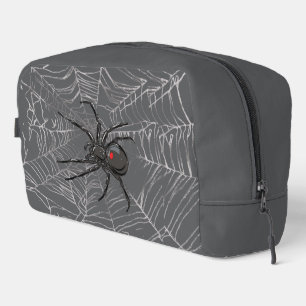 Black Widow Spider And Spiderweb Drawing Art Dopp Kit
