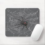 Black Widow Spider And Spiderweb Drawing Art Mouse Pad<br><div class="desc">Classic Mouse Pad, retro old school flat style mousepad, home office, work station and electronic accessory printed with Black Widow Spider And Spiderweb Drawing Art original hand drawn graphic design artwork illustration by TheFabricSeal print on demand shop at Zazzle.com #ZazzleMade ©️Original. https://www.zazzle.com/store/thefabricseal Celebrate Halloween and Goth any time of the...</div>