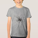 Black Widow Spider And Spiderweb Drawing Art Tri-Blend Shirt<br><div class="desc">Bella Canvas Kid's Youth Tri-blend T-Shirt and casual fun fashion statement apparel accessory printed with Black Widow Spider And Spiderweb Drawing Art original hand drawn graphic design artwork illustration by TheFabricSeal print on demand shop at Zazzle.com #ZazzleMade ©️Original. https://www.zazzle.com/store/thefabricseal Celebrate Halloween and Goth any time of the year with our...</div>