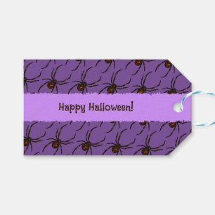 Black Widow Spider Halloween Pixel Art Pattern Gift Tags