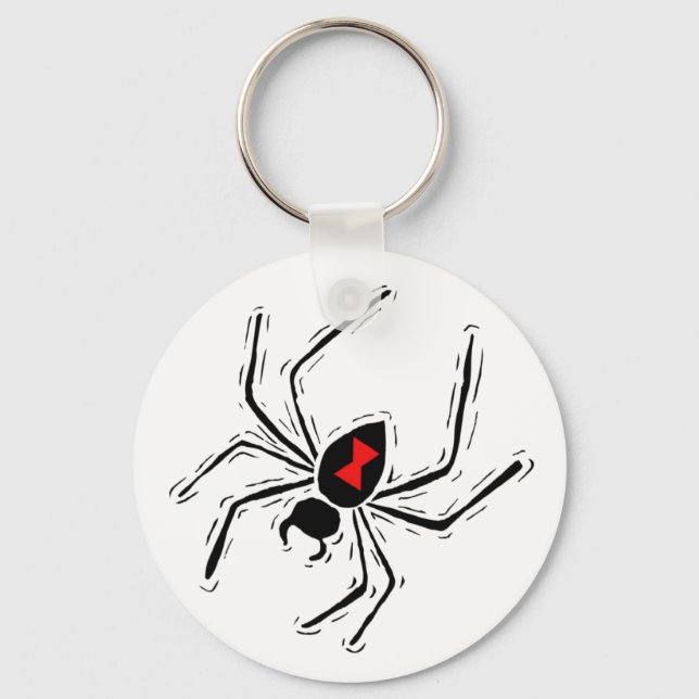 Black Widow Spider Keychain (Front)