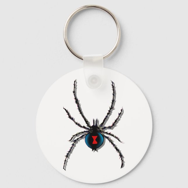 Black Widow Spider Keychain (Front)