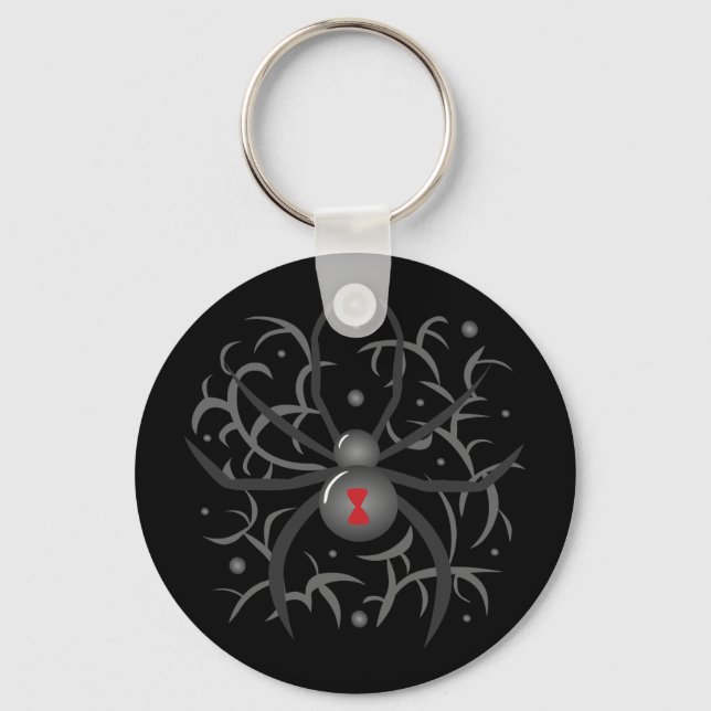 Black Widow Spider Keychain (Front)
