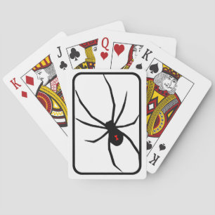 Black widow spider logo Playing Cards