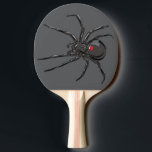 Black Widow Spider Original Drawing Art<br><div class="desc">Ping Pong Paddle printed with Black Widow Spider Original Drawing Art hand drawn graphic design artwork illustration by TheFabricSeal print on demand shop at Zazzle.com #ZazzleMade ©️Original. https://www.zazzle.com/store/thefabricseal Celebrate Halloween and Goth any time of the year with our cool looking black coloured with red marking widow species spider drawing custom...</div>