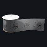 Black Widow Spider Original Drawing Art<br><div class="desc">Gift Giving Package Satin Ribbon printed with Black Widow Spider Original Drawing Art hand drawn graphic design artwork illustration by TheFabricSeal print on demand shop at Zazzle.com #ZazzleMade ©️Original. https://www.zazzle.com/store/thefabricseal Celebrate Halloween and Goth any time of the year with our cool looking black coloured with red marking widow species drawing...</div>