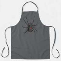 Black Widow Spider Original Drawing Art Apron