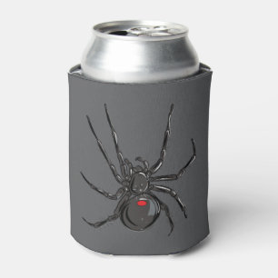 Black Widow Spider Original Drawing Art Can Cooler