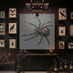 Black Widow Spider Original Drawing Art Canvas Print