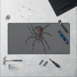 Black Widow Spider Original Drawing Art  Desk Mat<br><div class="desc">Desk Mat large style mousepad perfect addition for home office, work station and electronic accessories printed with Black Widow Spider Original Drawing Art hand drawn graphic design artwork illustration by TheFabricSeal print on demand shop at Zazzle.com #ZazzleMade ©️Original. https://www.zazzle.com/store/thefabricseal Celebrate Halloween and Goth any time of the year with our...</div>