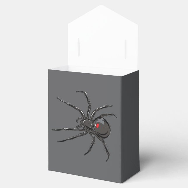 Black Widow Spider Original Drawing Art Favor Box (Opened)