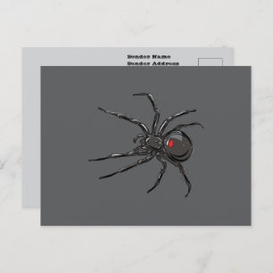 Black Widow Spider Original Drawing Art  Postcard