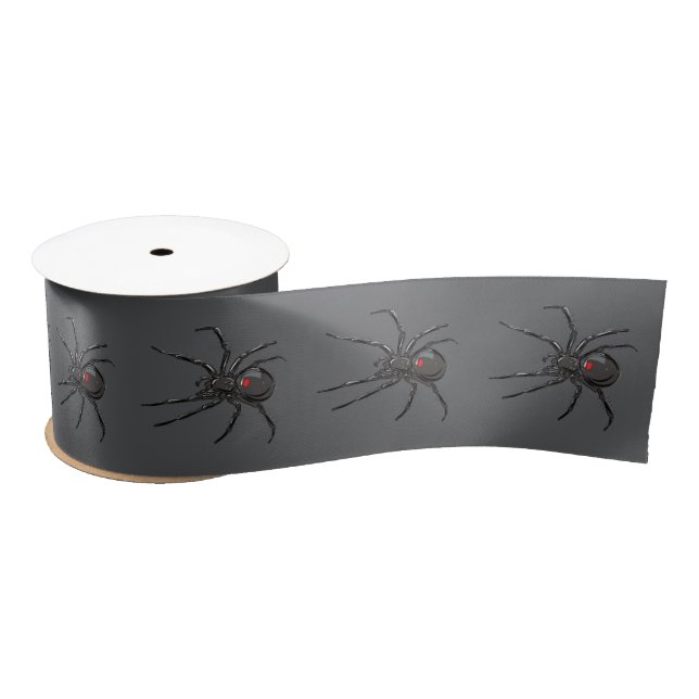 Black Widow Spider Original Drawing Art  Satin Ribbon (Spool)