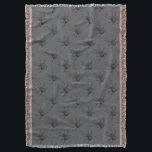 Black Widow Spider Original Drawing Art  Throw Blanket<br><div class="desc">Throw Blanket decorative home decor furnishing accessory printed with Black Widow Spider Original Drawing Art hand drawn graphic design artwork illustration by TheFabricSeal print on demand shop at Zazzle.com #ZazzleMade ©️Original. https://www.zazzle.com/store/thefabricseal Celebrate Halloween and Goth any time of the year with our cool looking black coloured with red marking widow...</div>