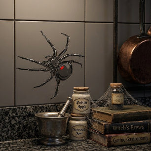 Black Widow Spider Original Drawing Art Tile